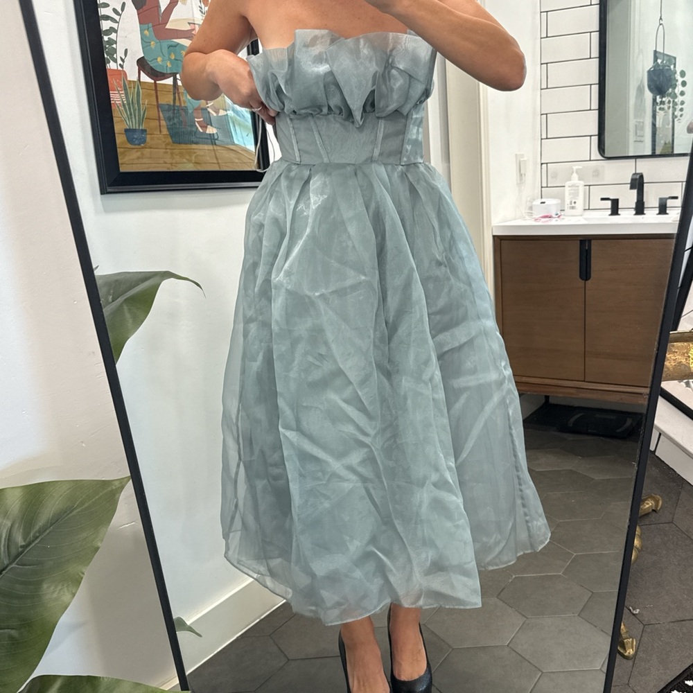 Chic Strapless Gray Dress